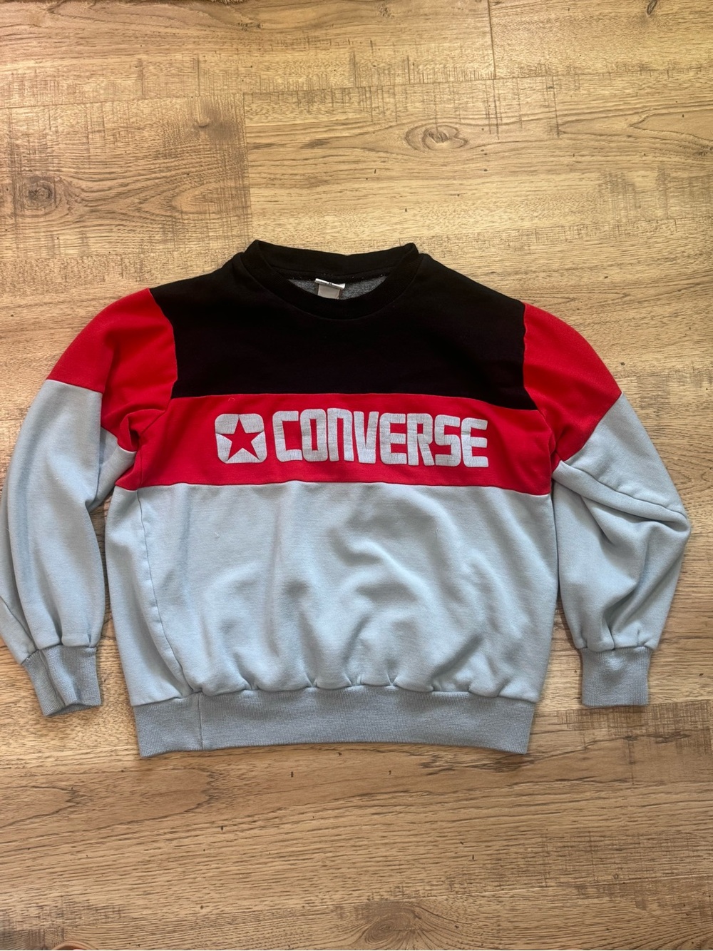 vintage Converse colorblock crewneck sweatshirt a bold black, red, light Gray